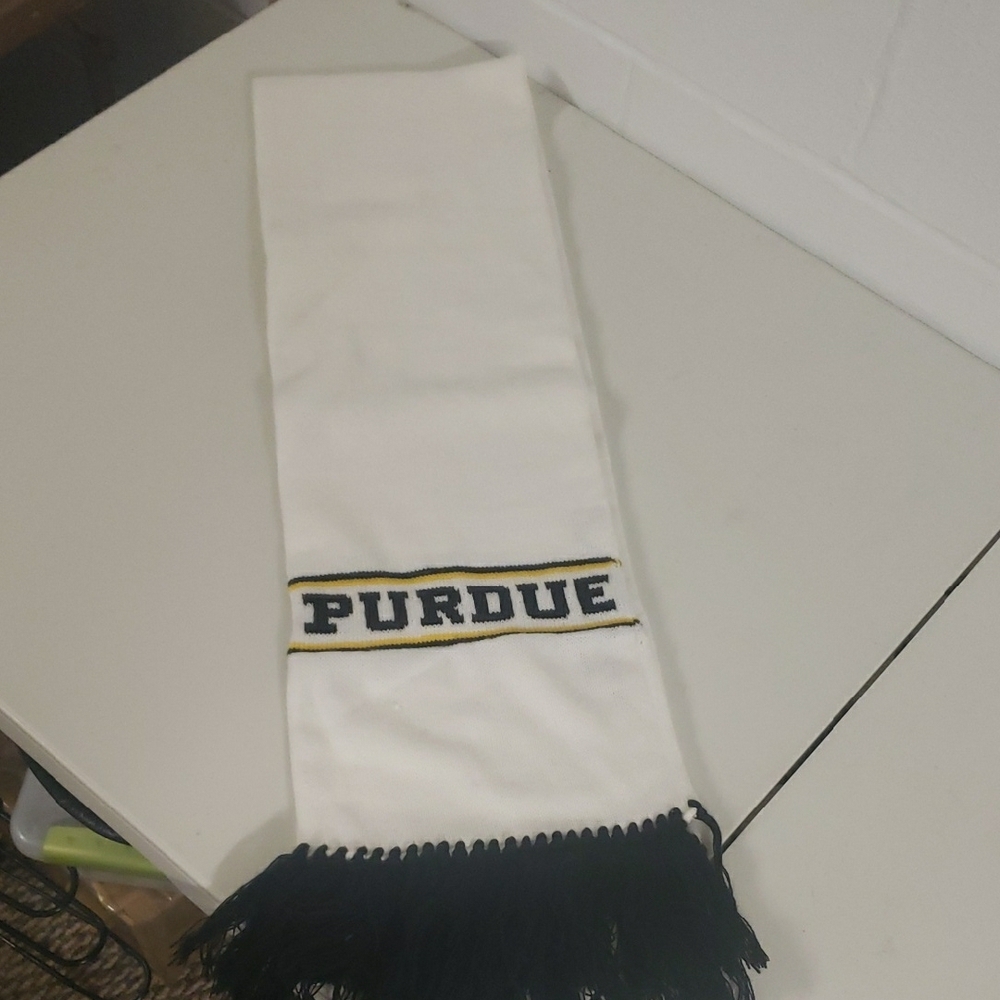 Purdue White and Black Scarf